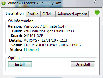 Windows Loader(win7) V2.5