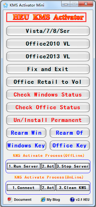 KMS Activator Mini(Win7) V2.1 Ӣɫ